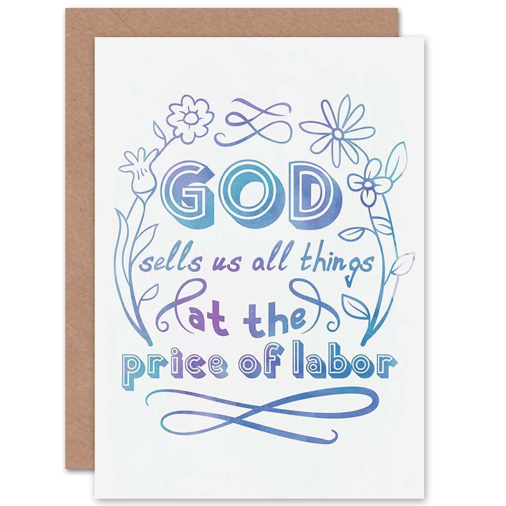 Quote Motivation Leonardo God Seels Labor Greetings Card