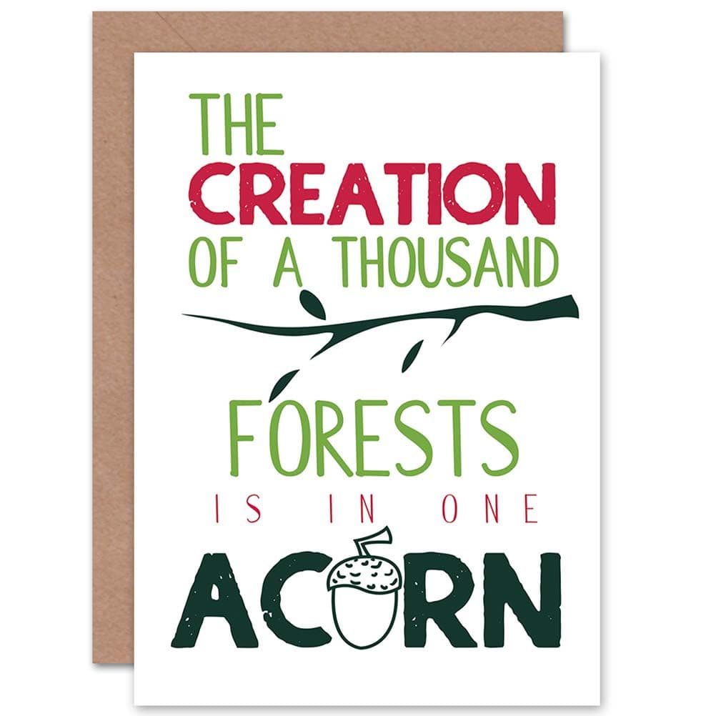 Quote Motivation Thousand Forest Acorn Greetings Card