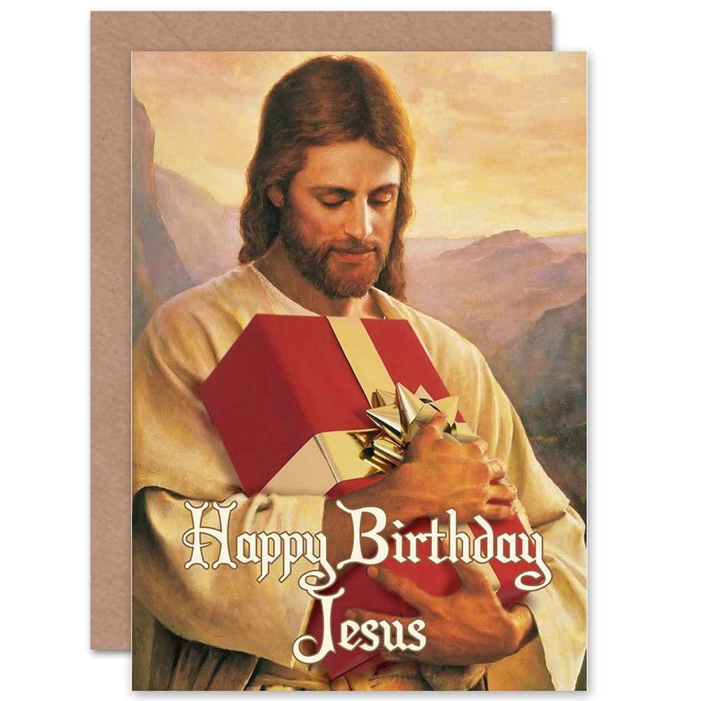 Christmas Xmas Merry Happy Birthday Jesus Funny Greetings Card
