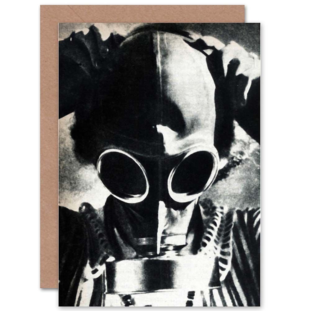 Creepy Gas Mask Face Gothic Greetings Card
