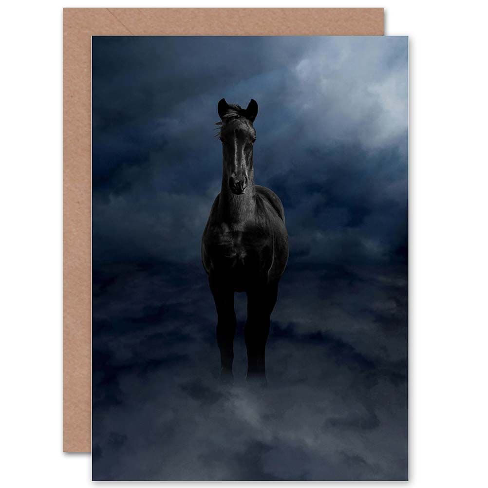 Misty Morning Standing Horse Greetings Card