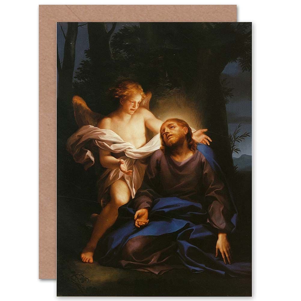 Painting Allegory Mengs Christ Garden Gesthemane Greetings Card