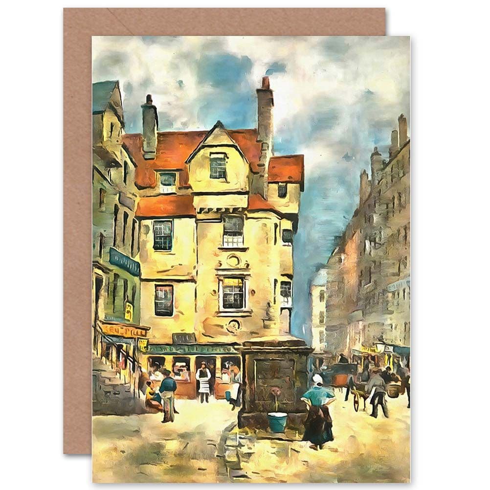 Painting John Knox House Edinburgh Greetings Card