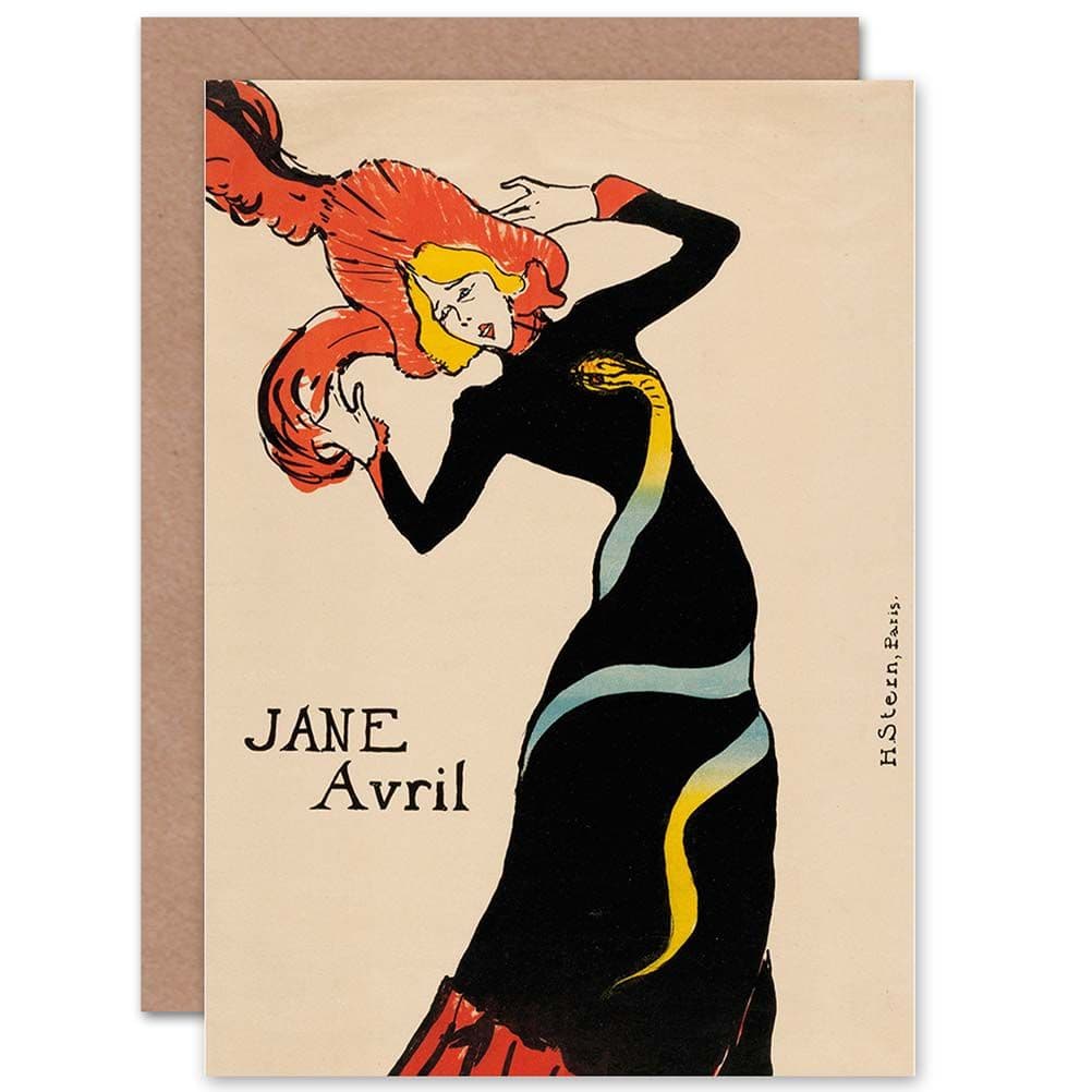 Painting Lautrec Jane Avril Detail Greetings Card