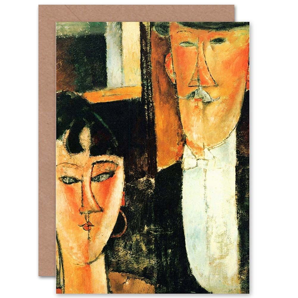 Painting Modigliani Bride Groom Detail Greetings Card