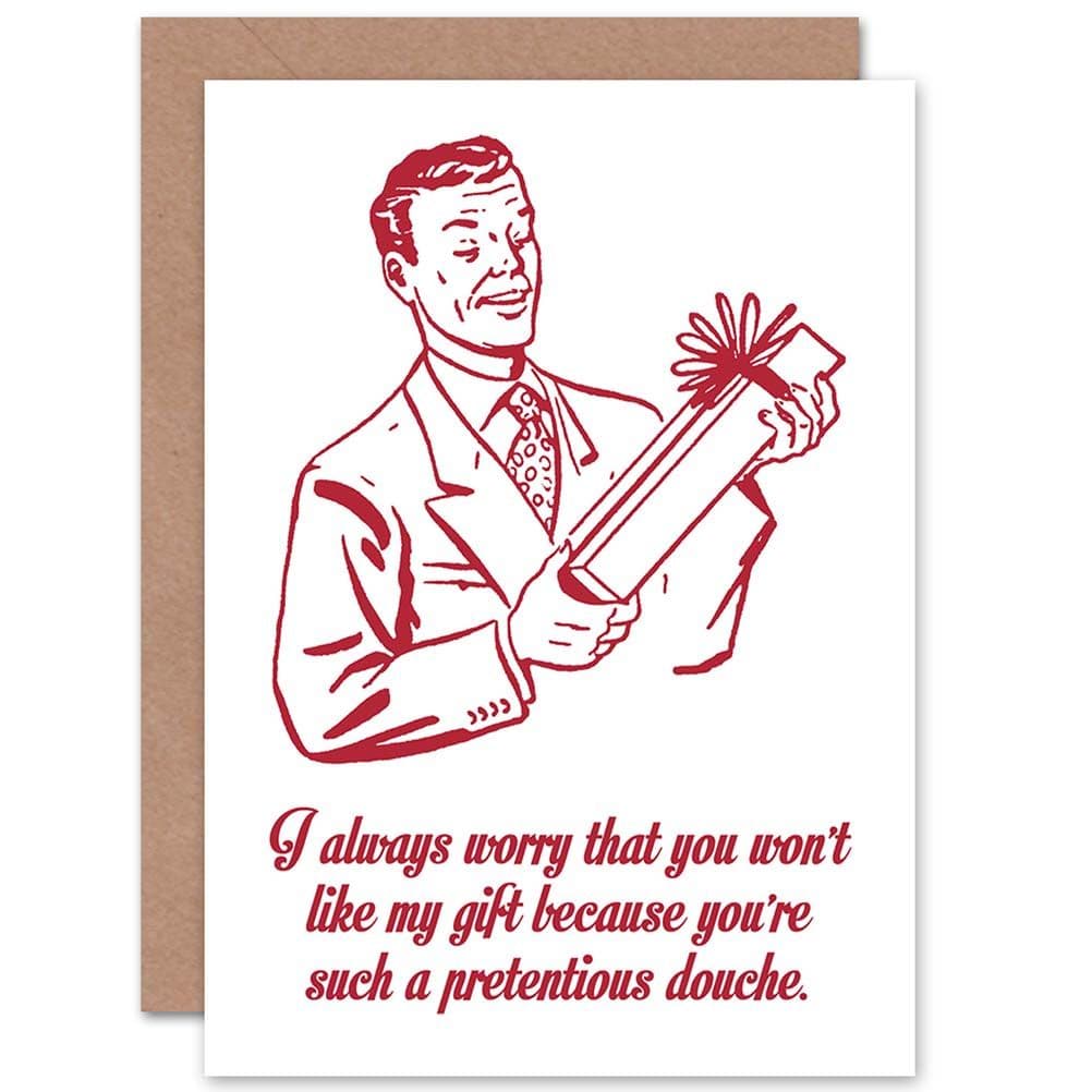 Merry Christmas Xmas Pretentious Douche Gift Fun Gift Greetings Card