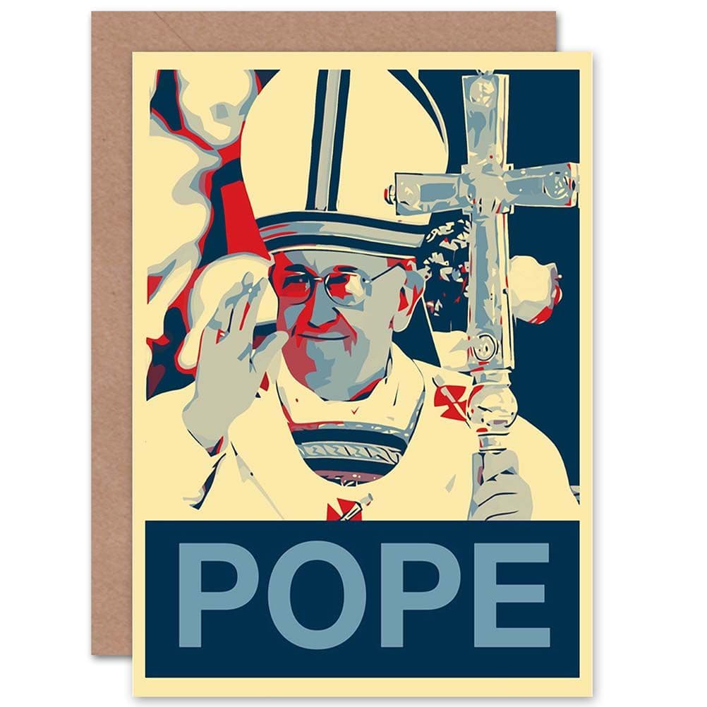 Painting Vatican City Star Pope Francis Jorge Bergoglio Greetings Card
