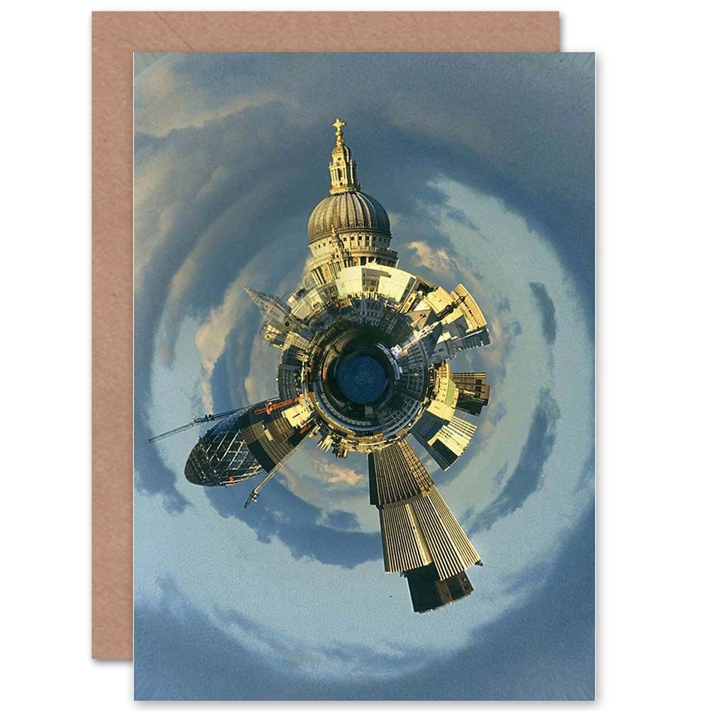 Photo Painting Small World Skyline London England Greetings Card