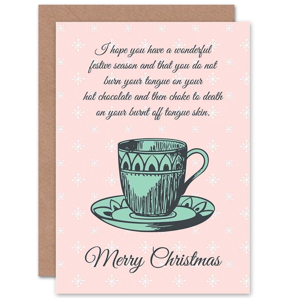 Christmas Xmas Merry Burnt Tongue Funny Greetings Card