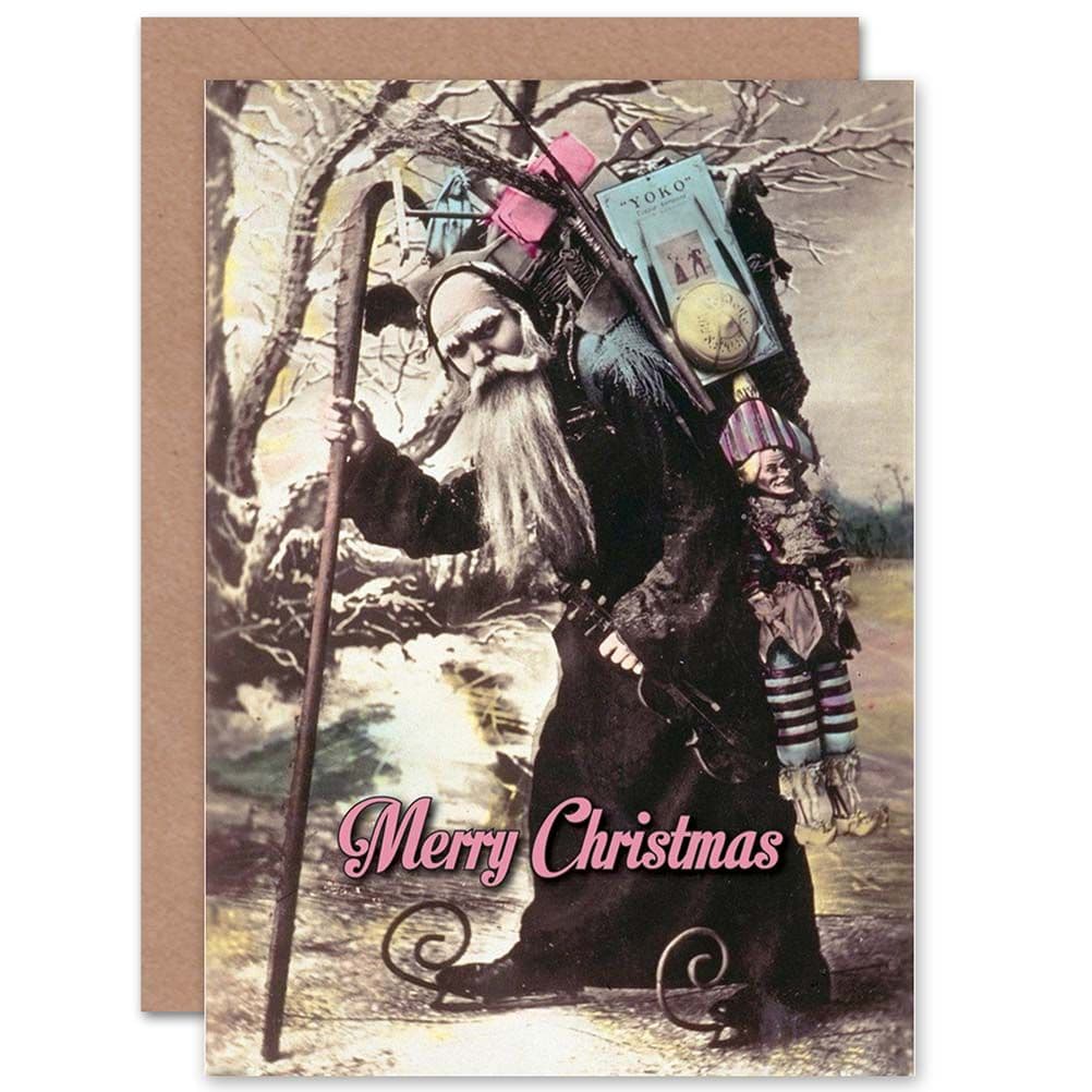 Christmas Xmas Merry Curling Santa Toys Greetings Card