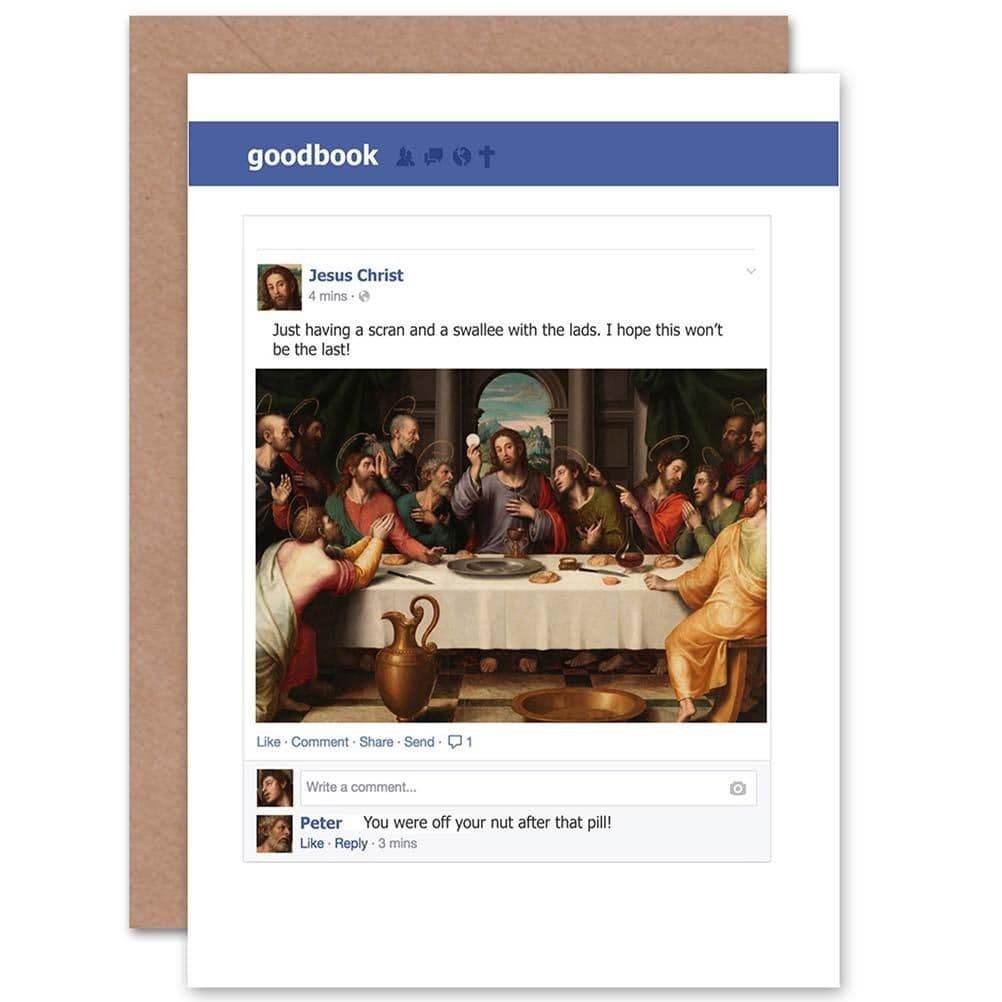Christmas Xmas Merry Last Supper Funny Jesus Greetings Card