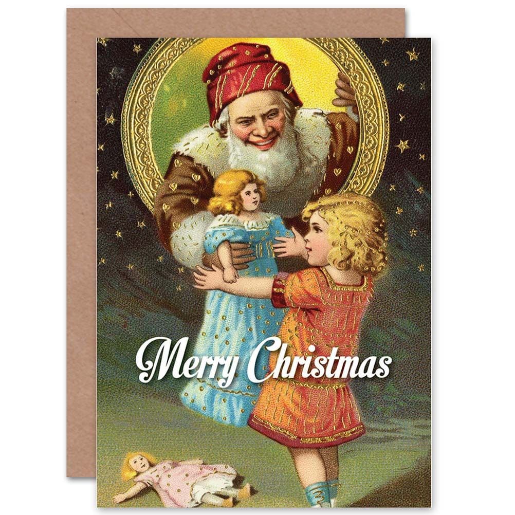 Christmas Xmas Merry Santa Claus Present Greetings Card