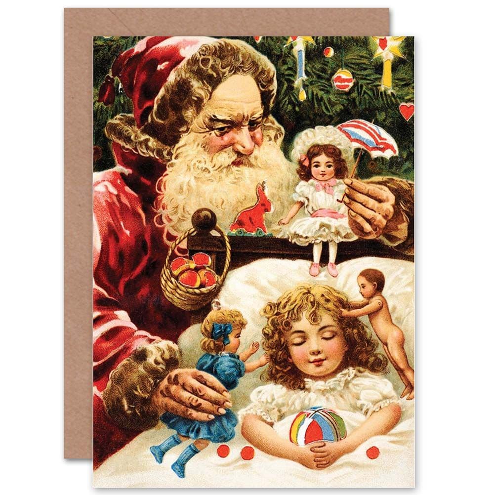 Christmas Xmas Merry Traditional Santa Greetings Card