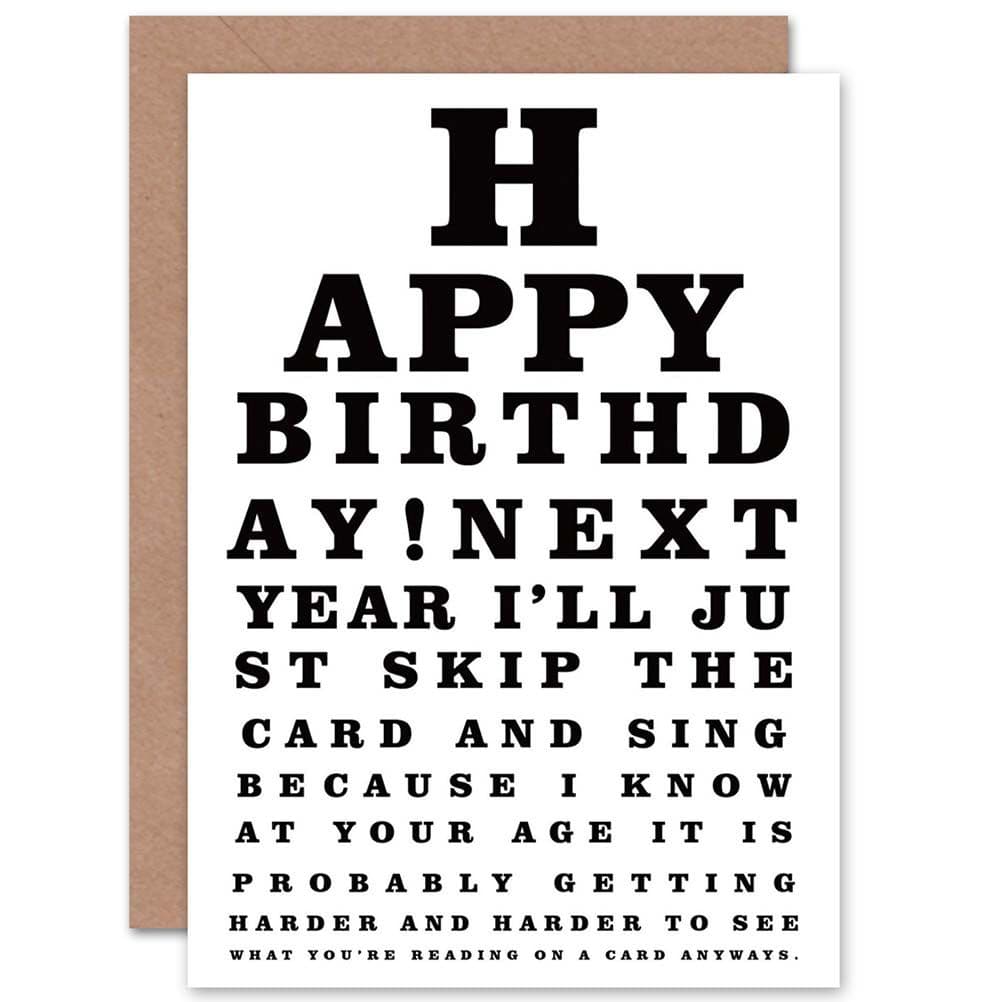 Happy Birthday Grandpa Grandma Eye Test Old Age Greetings Card
