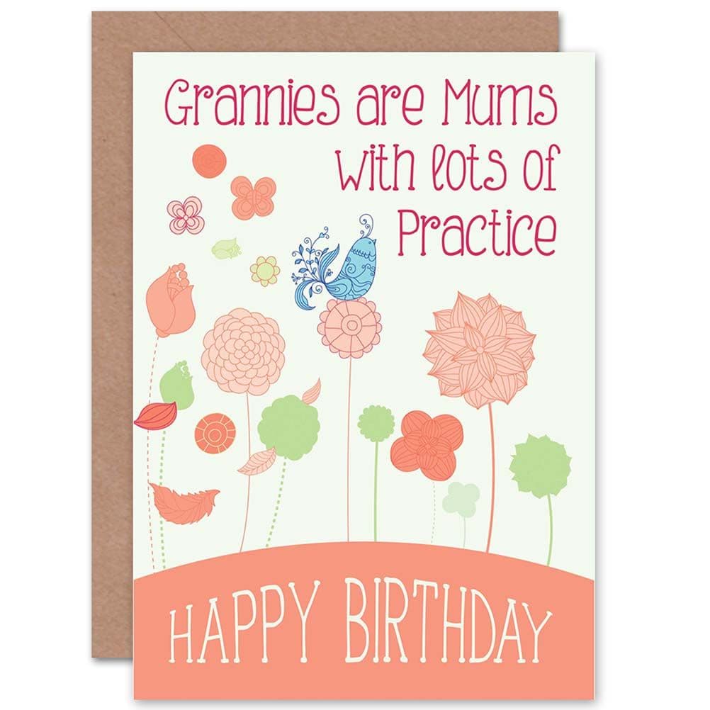 Birthday Happy Granny Gran Ornate Bird Flower Greetings Card