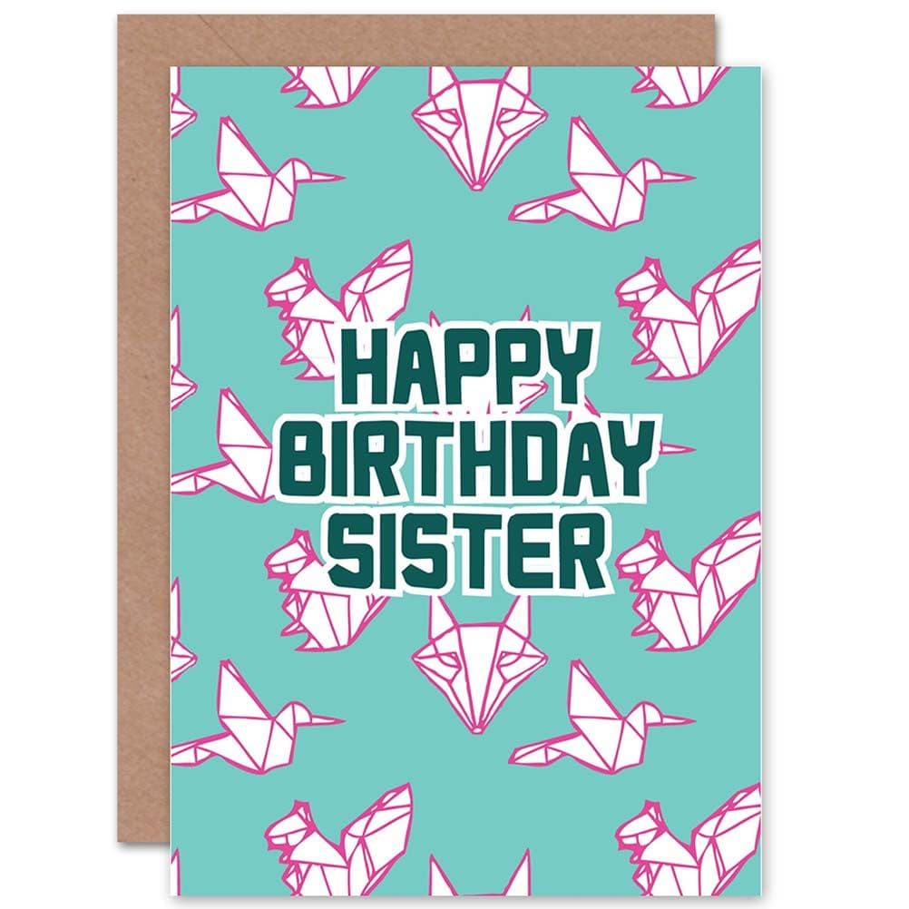 Birthday Sister Origami Animals Greetings Card