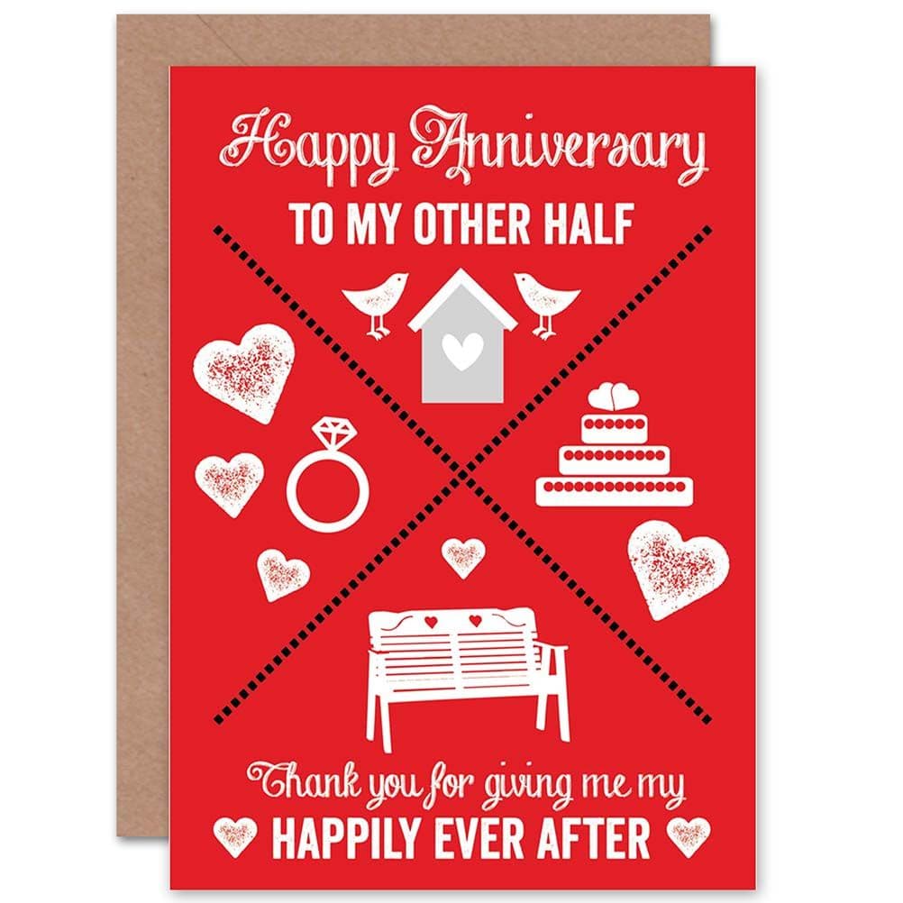 Anniversary Happy Happily Ever After Wedding Greetings Card
