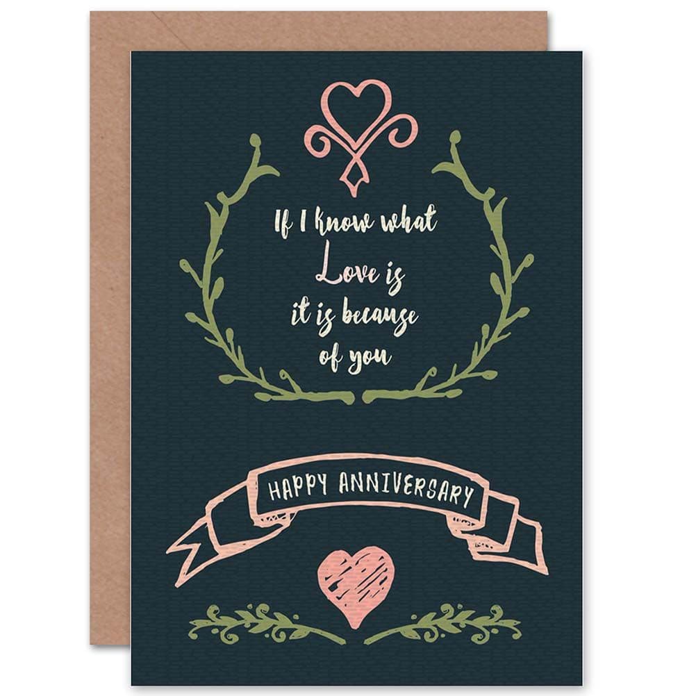 Anniversary Card Happy Know What Love Is Romantic Heart Greetings Card