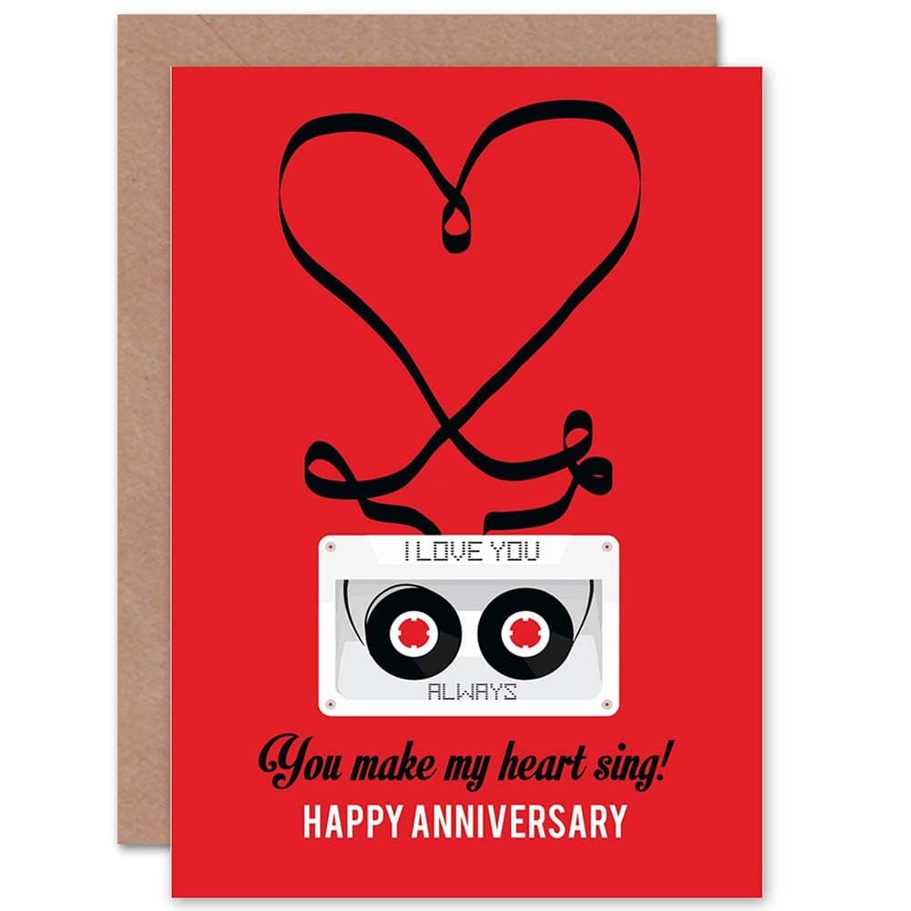 You Make My Heart Sing Retro Tape Cassette Love Anniversary Greetings Card