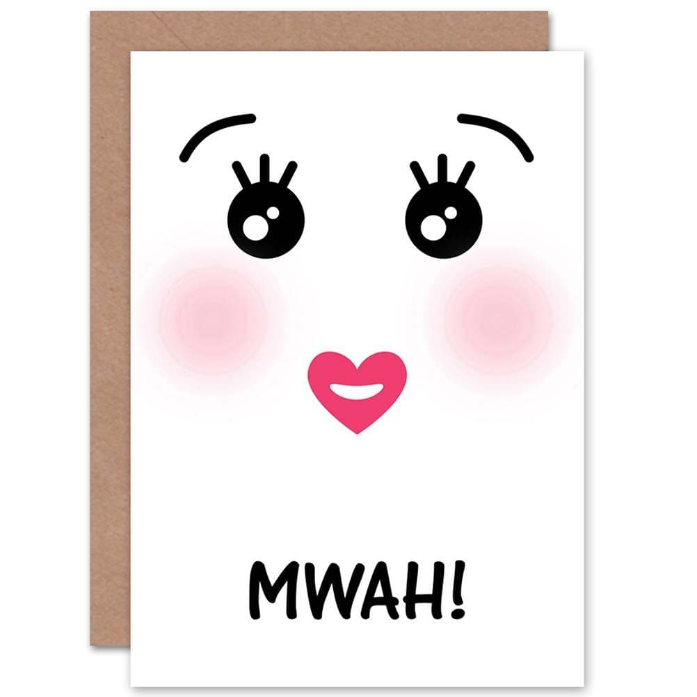 Mwah Kawaii Kiss Greetings Card