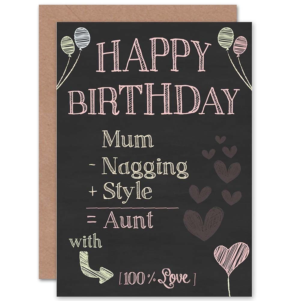 Birthday Happy Fun 100% Aunt Auntie Love Formula Greetings Card