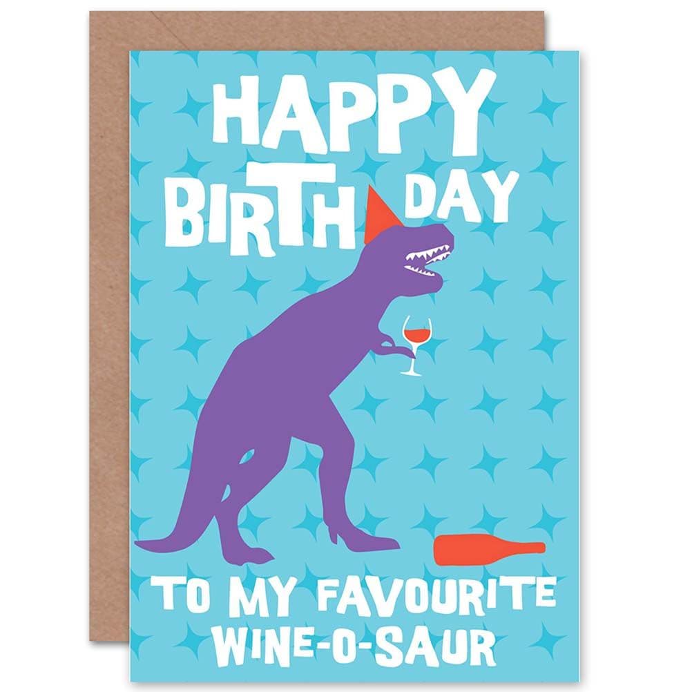 Favourite Wine-O-Saur Greetings Card