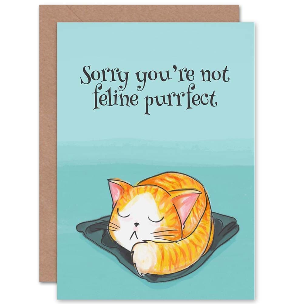 Get Well Soon Pun Cat Lover Kitten Feline Purrfect Greetings Card