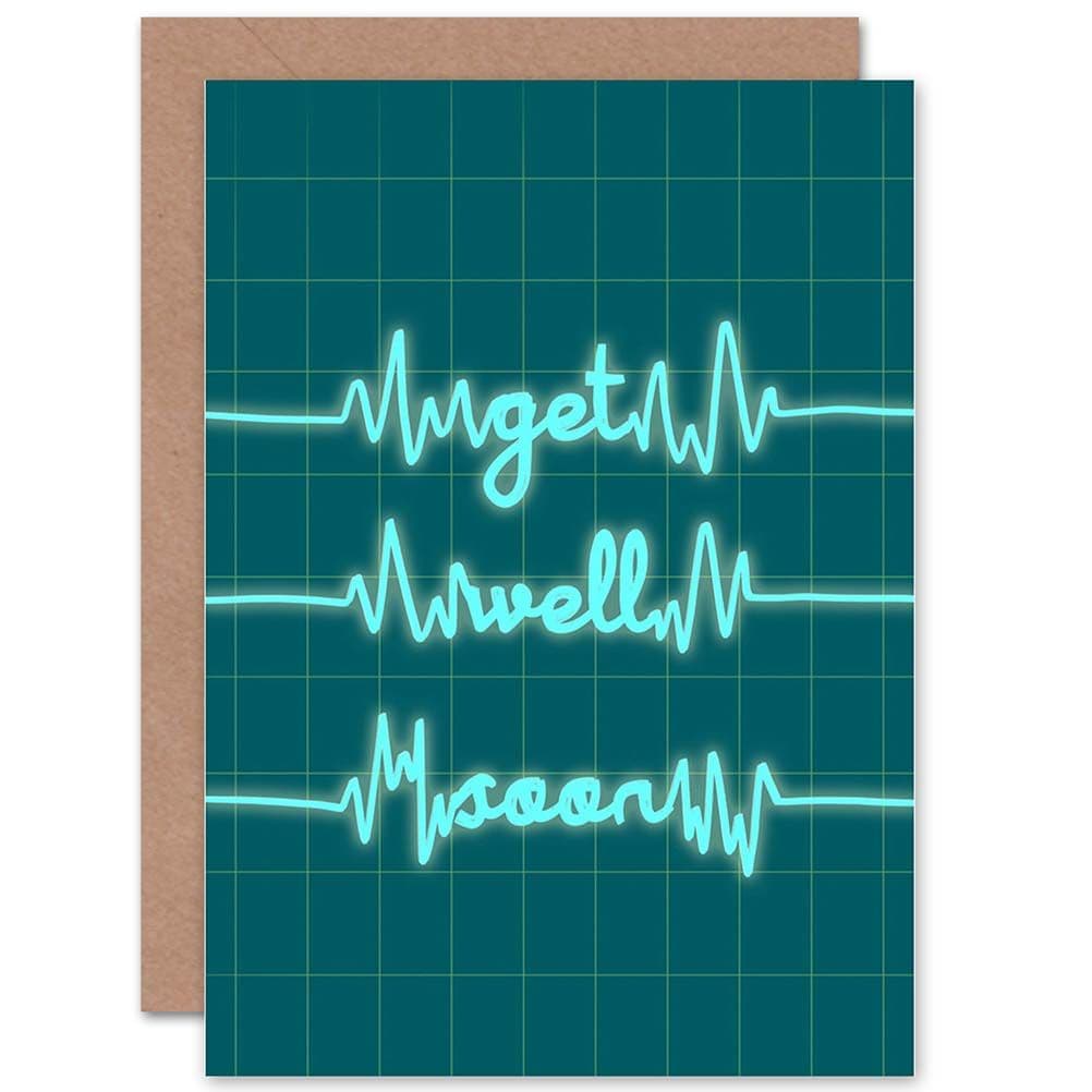 Get Well Heart Monitor Greetings Card