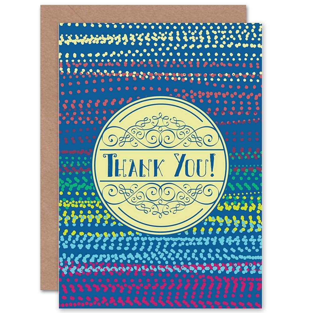 Gold Disk Dotted Theme Thank You Greetings Card