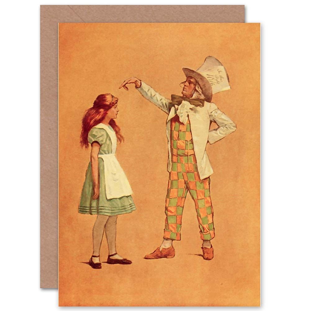 Birthday Alice Wonderland Mad Hatter Greetings Card
