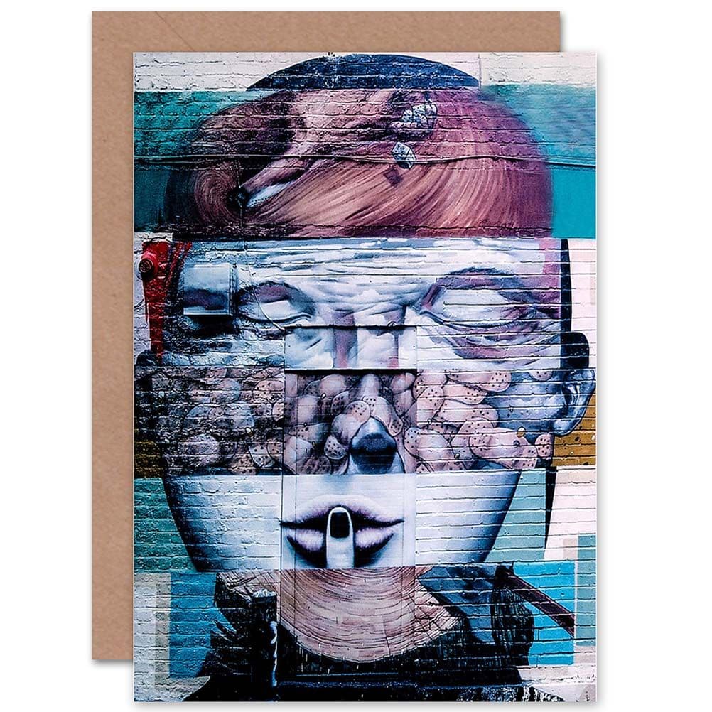Birthday Graffiti Up Faces Greetings Card