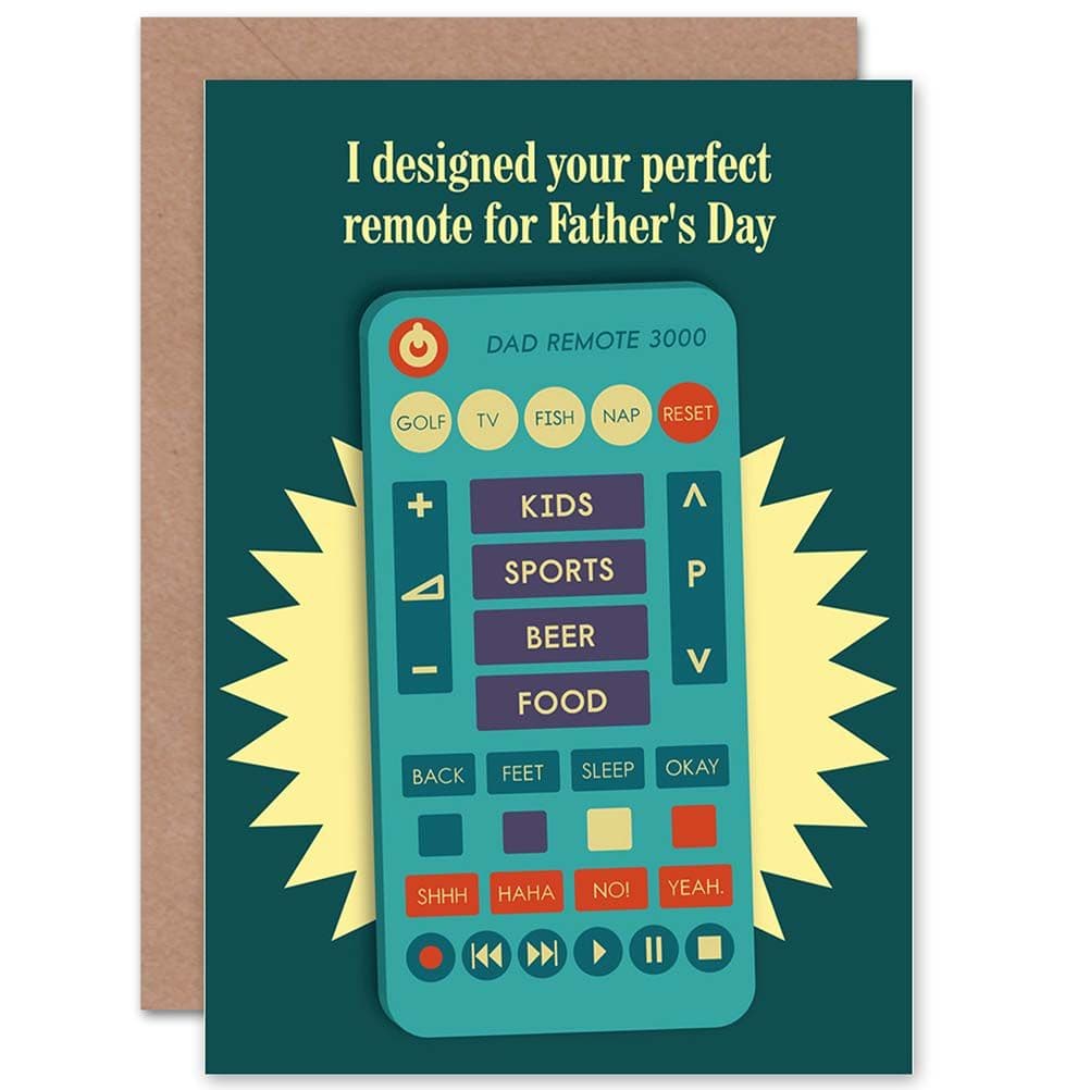 Birthday Fathers Day Remote Control Funny Greetings Card