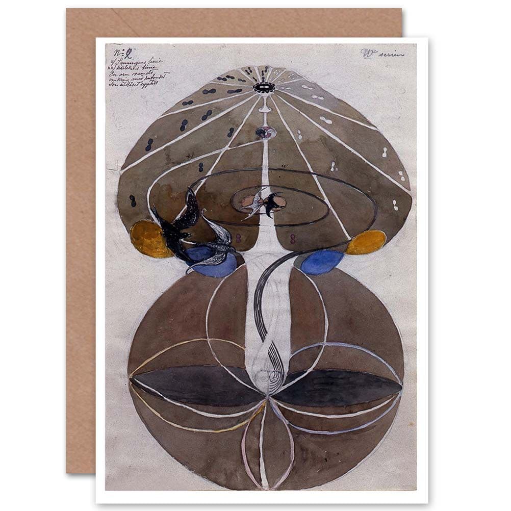 Painting Geometry Hilma Af Klint No Date Untitled 02 Greetings Card