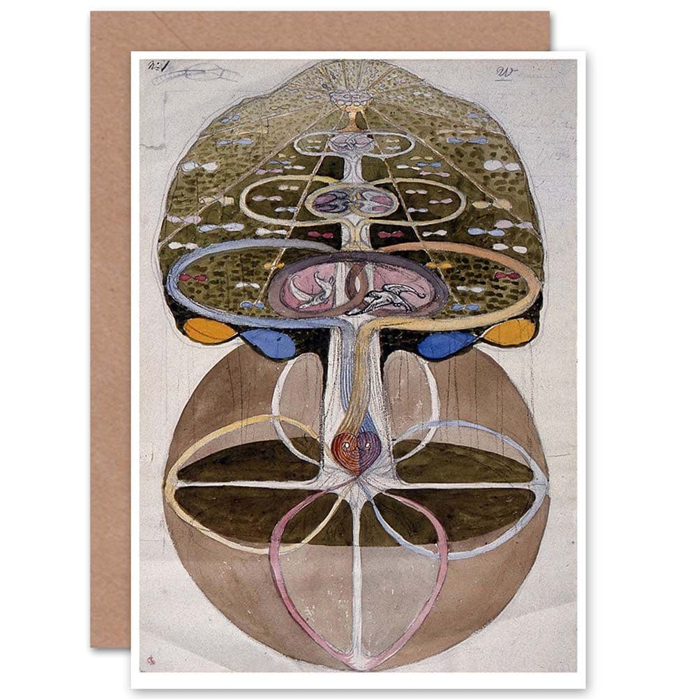 Painting Geometry Hilma Af Klint No Date Untitled 05 Greetings Card