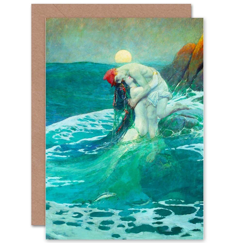 Birthday Painting Seascape Mermaid Painting Greetings Card