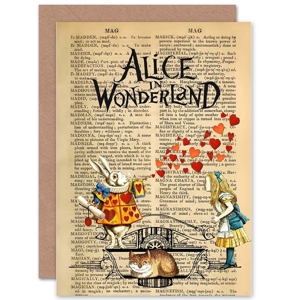 Upcycle Dictionary Alice Wonderland Greeting Card