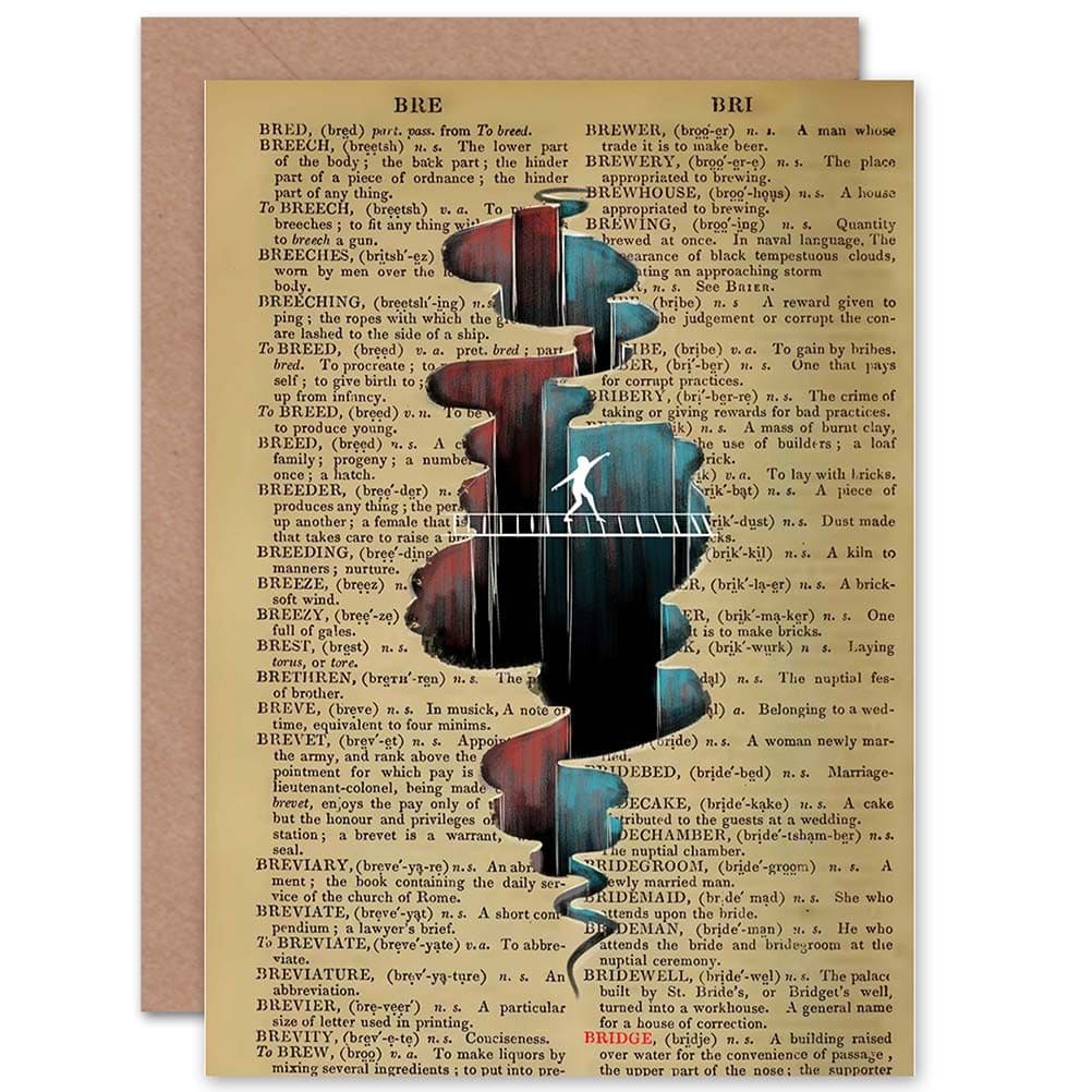 Birthday Upcycle Dictionary Crack Abstract Greetings Card