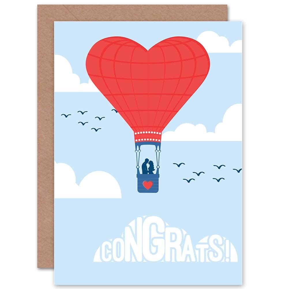 Congratulations Hot Air Balloon Greetings Card