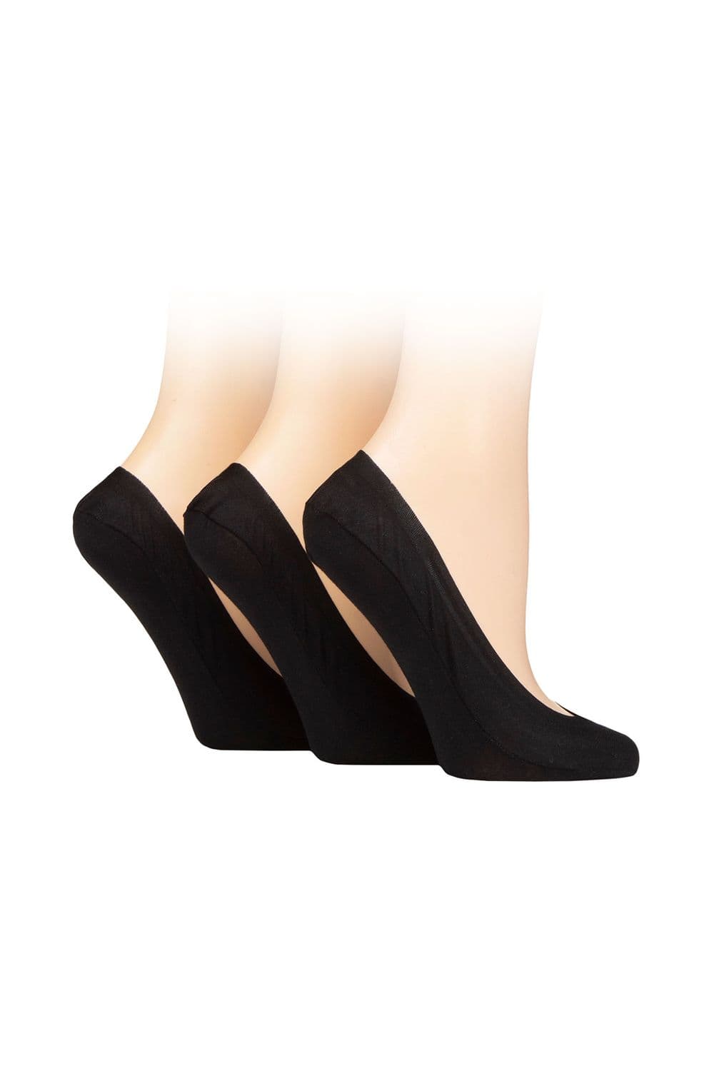 3 Pair Plain Cotton No Show Shoe Liner Socks