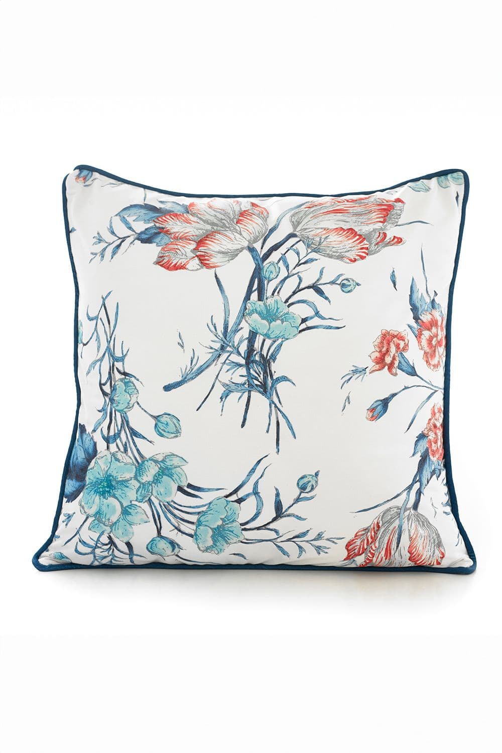 Fire Tulip 50x50cm Soft Velvet Pipe Trimmed Filled Cushion