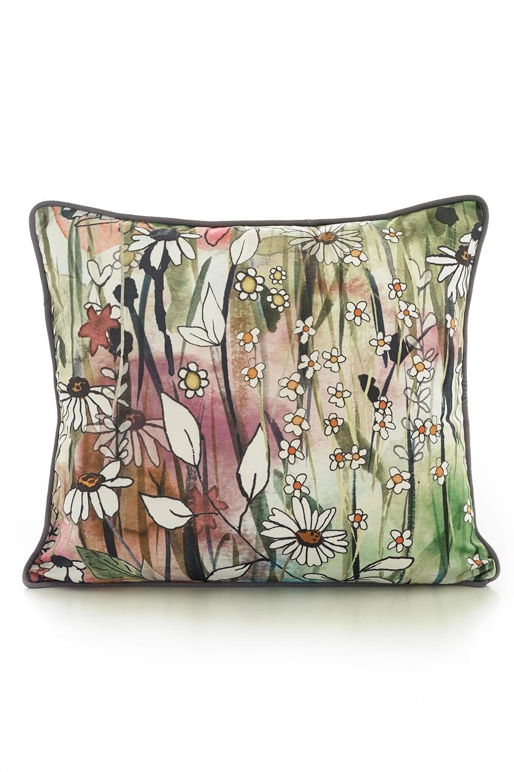 Common 50x50cm Soft Velvet Pipe Trimmed Filled Cushion
