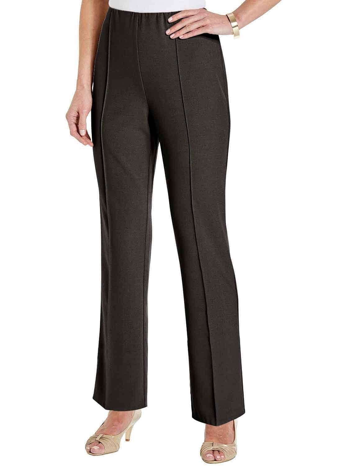 Chums Women's Elasticated Waist Comfort Trouser with Pintuck Stitch in Black | Size: 20XS