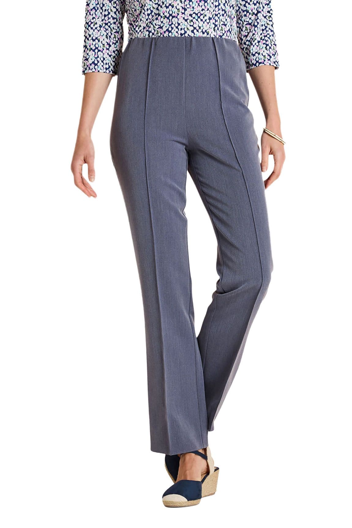 Chums Women's Elasticated Waist Comfort Trouser with Pintuck Stitch in Blue | Size: 12XS