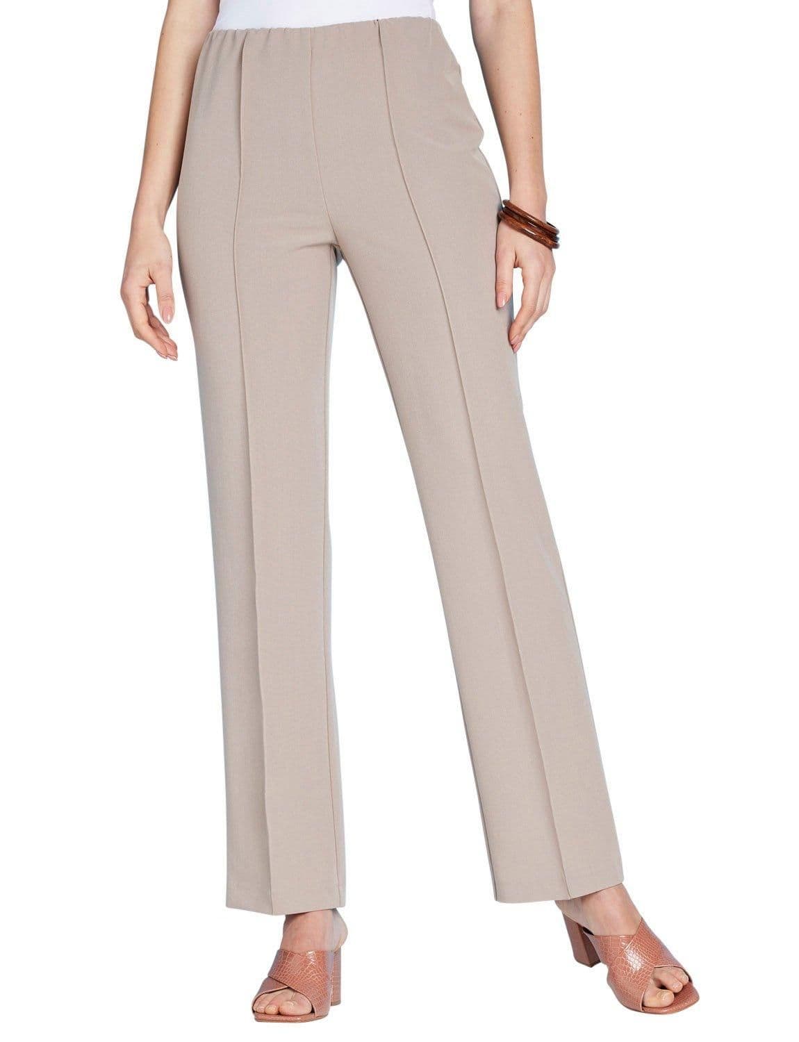 Chums Women's Elasticated Waist Comfort Trouser with Pintuck Stitch in Off-White | Size: 12XS
