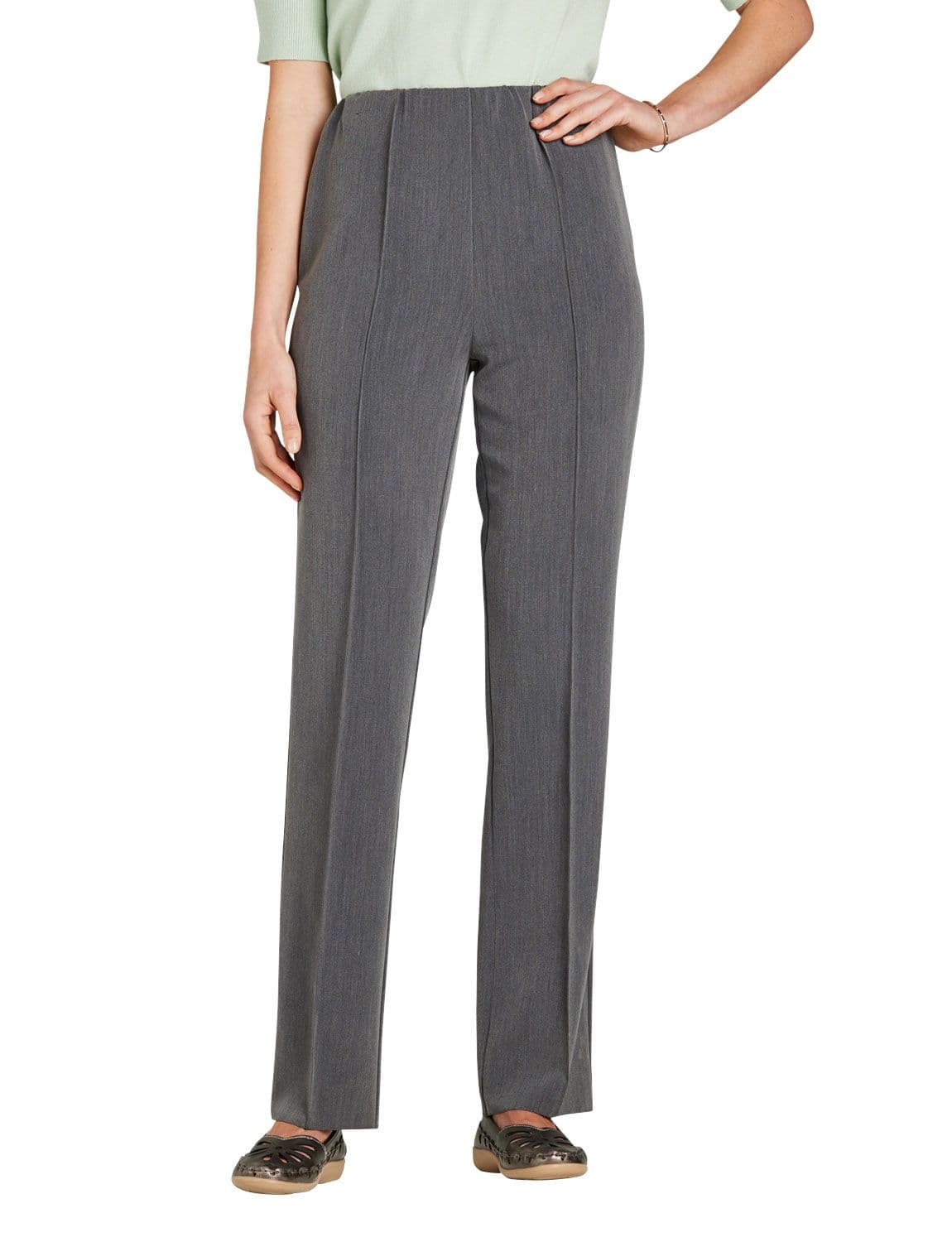 Chums Women's Elasticated Waist Comfort Trouser with Pintuck Stitch in Grey | Size: 16XS