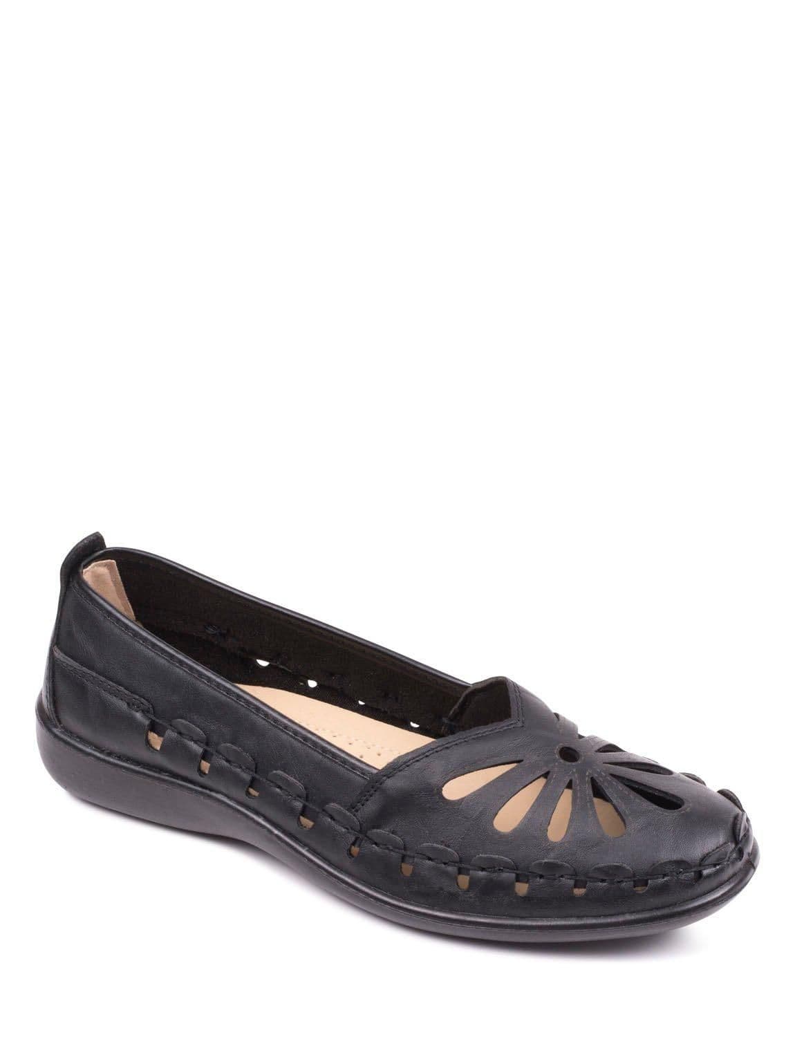Chums Women's Slip On Shoe with Cut Out Design & Cushioned Insole in Black | Size: 4