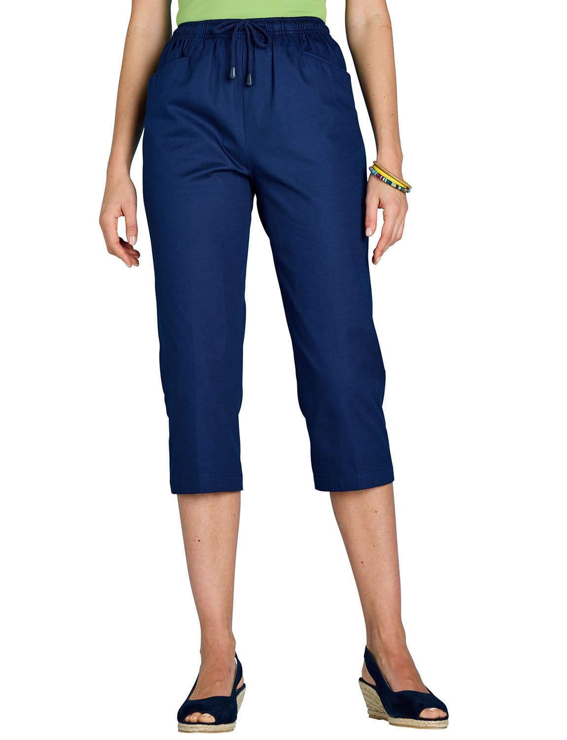 Chums Women's Cotton Crop Trouser in Navy | Size: 20XS
