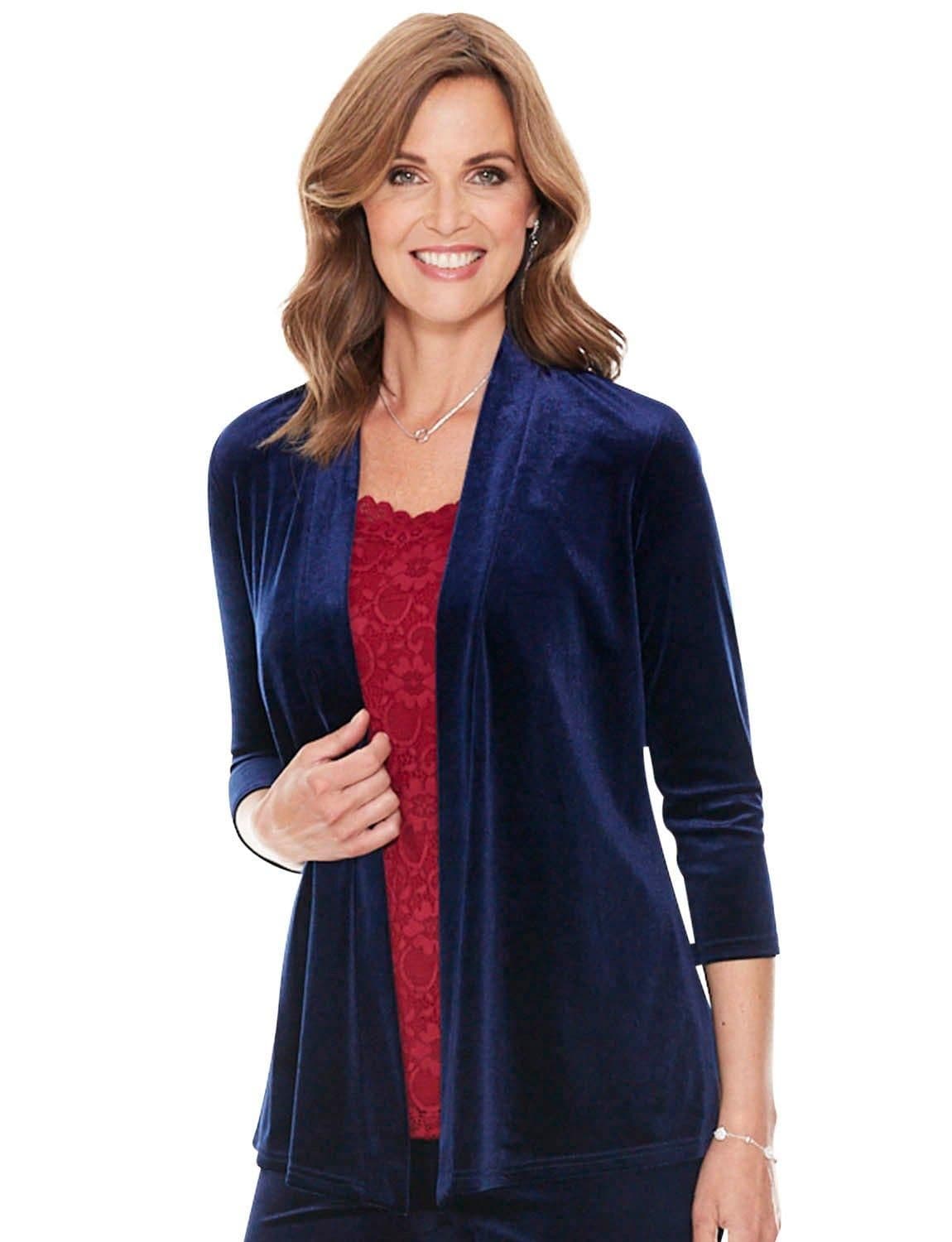 Chums Women's Velour Jacket in Navy | Size: 20