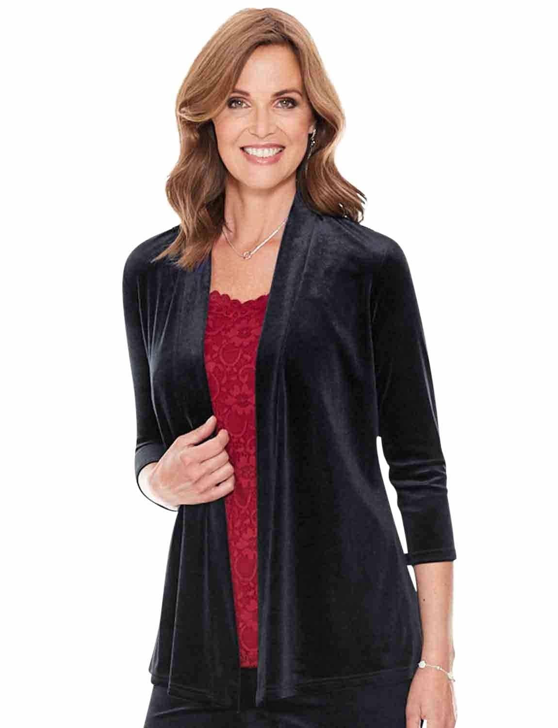 Chums Women's Velour Jacket in Black | Size: 14