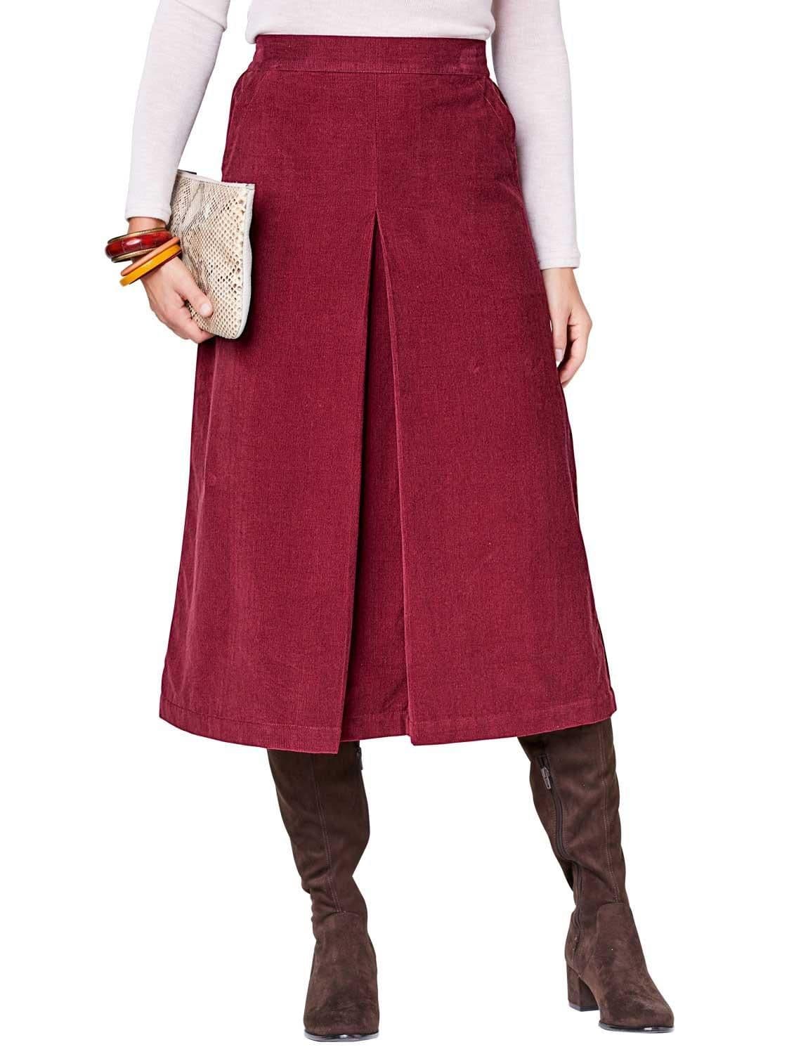 Chums Women's Cord Skirt in Dark Red | Size: 20S